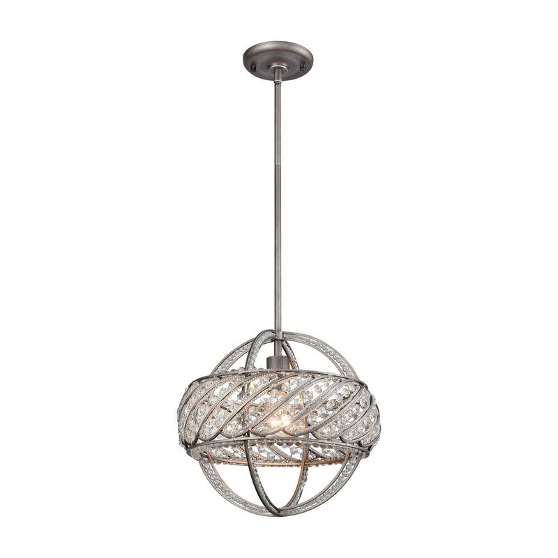 Bradington 1-Light Pendant, Weathered Zinc