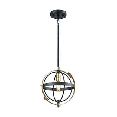 Elk Home Caldwell Matte Black Metal 1 Light Pendant