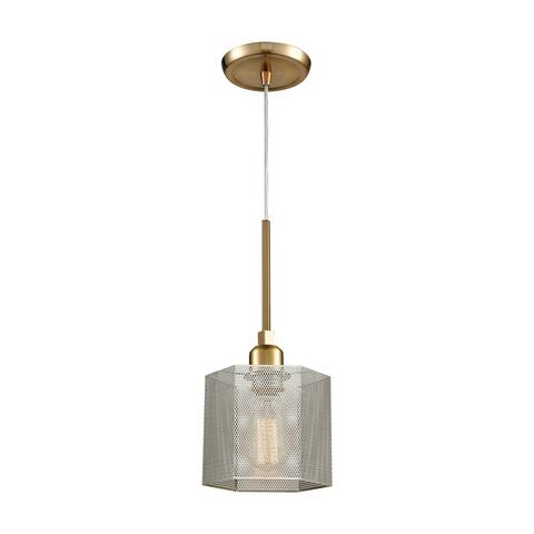 Compartir 1-Light Pendant, Polished Nickel/Satin Brass