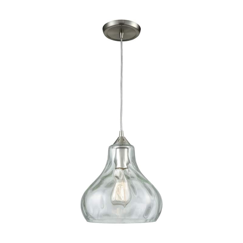 Elk Home Belmont Satin Nickel With Water Glass 1 Light Pendant