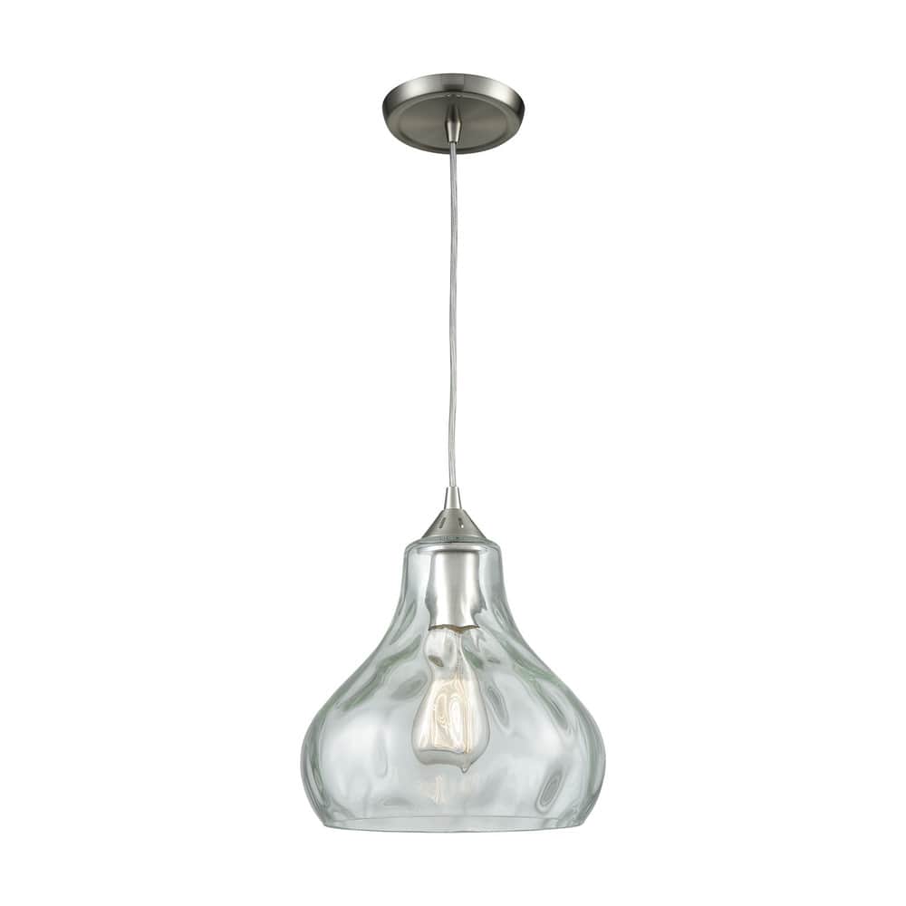 Elk Home Belmont Satin Nickel With Water Glass 1 Light Pendant
