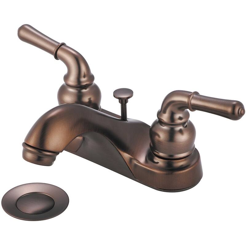 Accent Two Handle Low Arc Bath Faucet with Pop Up Drain