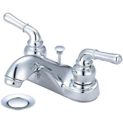 Accent Two Handle Low Arc Bath Faucet with Pop Up Drain