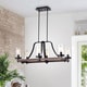 preview thumbnail 2 of 4, Guntel Forged Metal Multi-Light Chandelier with Glass Pillar Shades (6 OR 8 lamps)