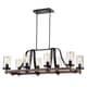 preview thumbnail 5 of 4, Guntel Forged Metal Multi-Light Chandelier with Glass Pillar Shades (6 OR 8 lamps)