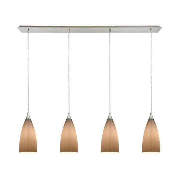 Vesta 4-Light Linear Pan Pendant, Satin Nickel