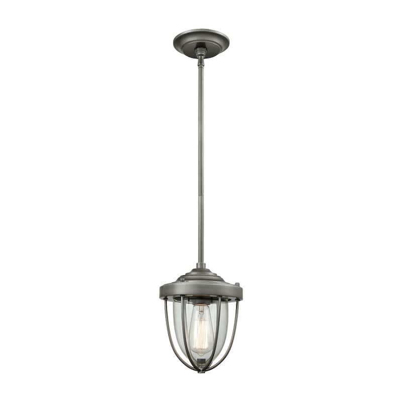 Elk Home Sturgis Weathered Zinc Glass 1 Light Pendant
