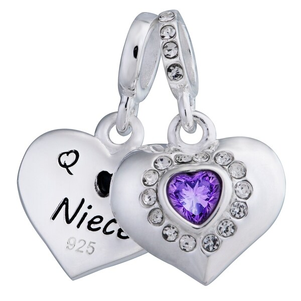 Solid 925 Sterling Silver Colored Pearl Charm Bead Purple