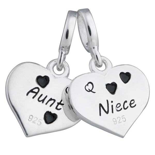Sterling Silver Oxidized I Love Jesus Dangle Bead Charm