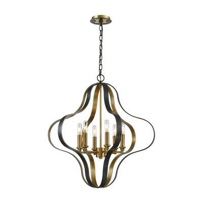 Janis 6-Light Pendant, Aged Bronze/Aged Brass