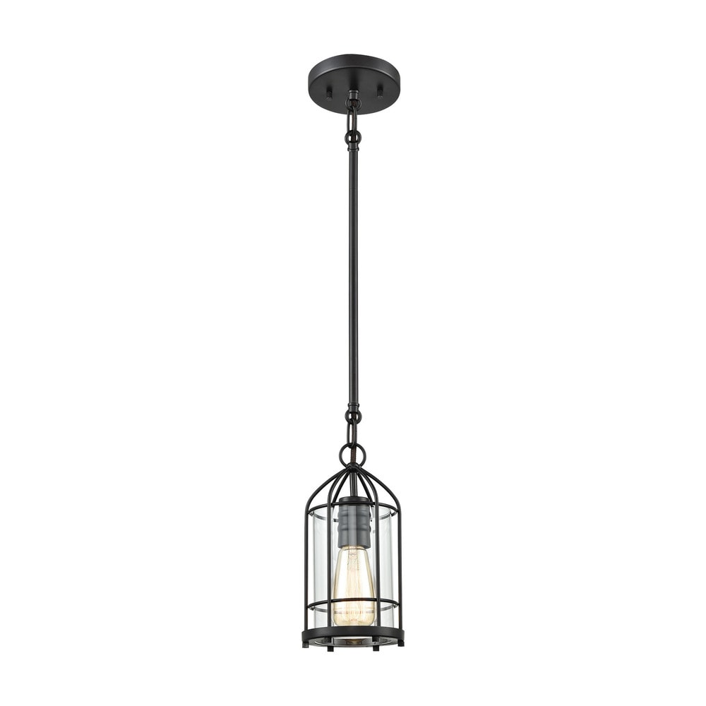Elk Home Southwick Oil Rubbed Bronze Glass 1 Light Pendant