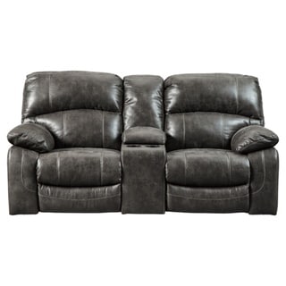 Dunwell Power Reclining Loveseat with Console Steel