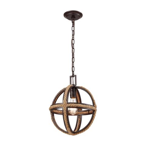 Natural Rope 1-Light Pendant, Oil Rubbed Bronze