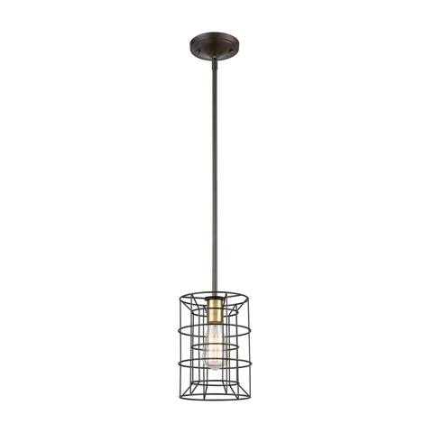 Dayton 1-Light Pendant, Oil Rubbed Bronze/Satin Brass