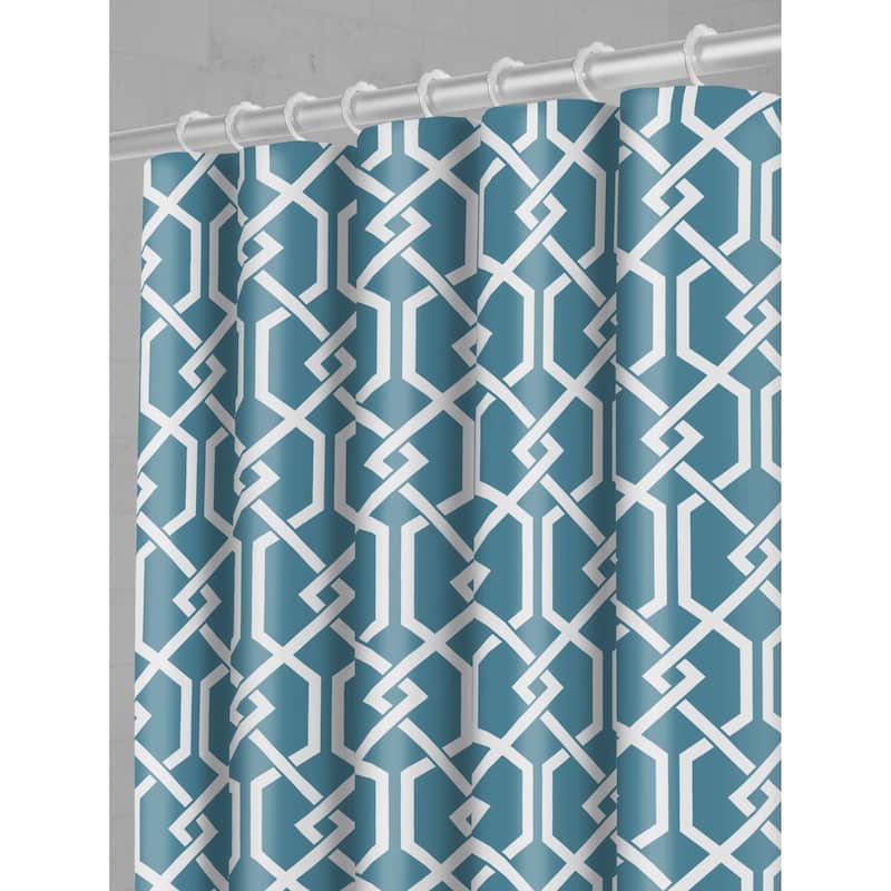 Maytex Celtic Fabric Shower Curtain with Attached Roller Glide Hooks - Mineral