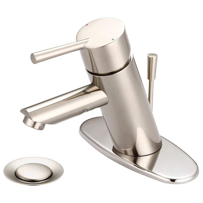 i2 Single Handle Bath Faucet with Pop Up Drain and Deck Plate - pvd brushed nickel - Modern & Contemporary