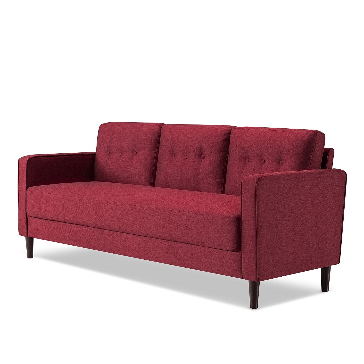 Priage by Zinus Mid-Century Sofa, Ruby Red Weave