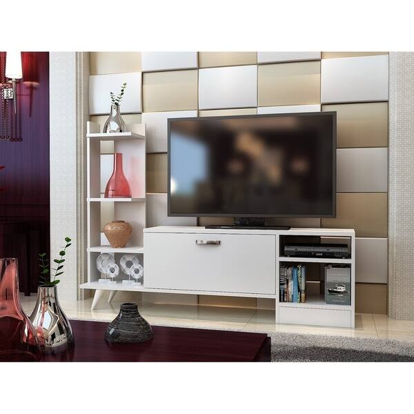 Shop Decorotika Rosemary 62 Tv Media Stand With Bookshelves And