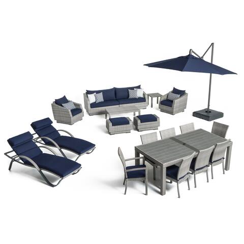 Cannes 20pc Outdoor Estate Set in Navy Blue by RST Brands