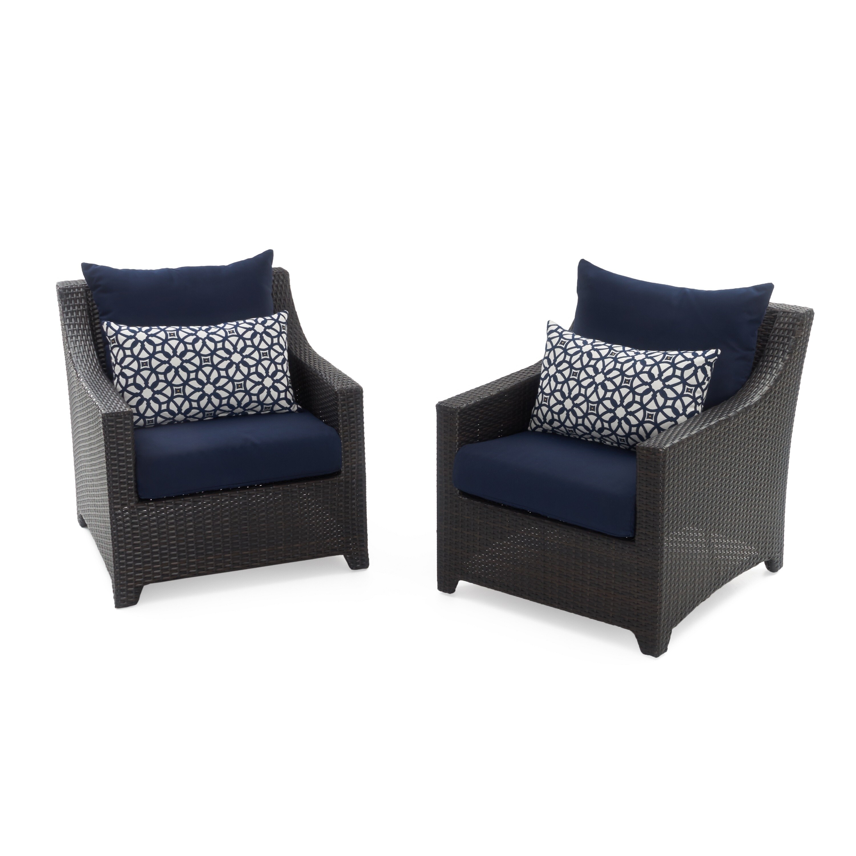 Shop Deco Set Of 2 Club Chairs With Navy Blue Cushions By Rst Brands Overstock 21124549