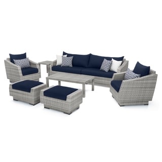 Shop Cannes 8pc Sofa And Club Chair Seating Group With Navy Blue