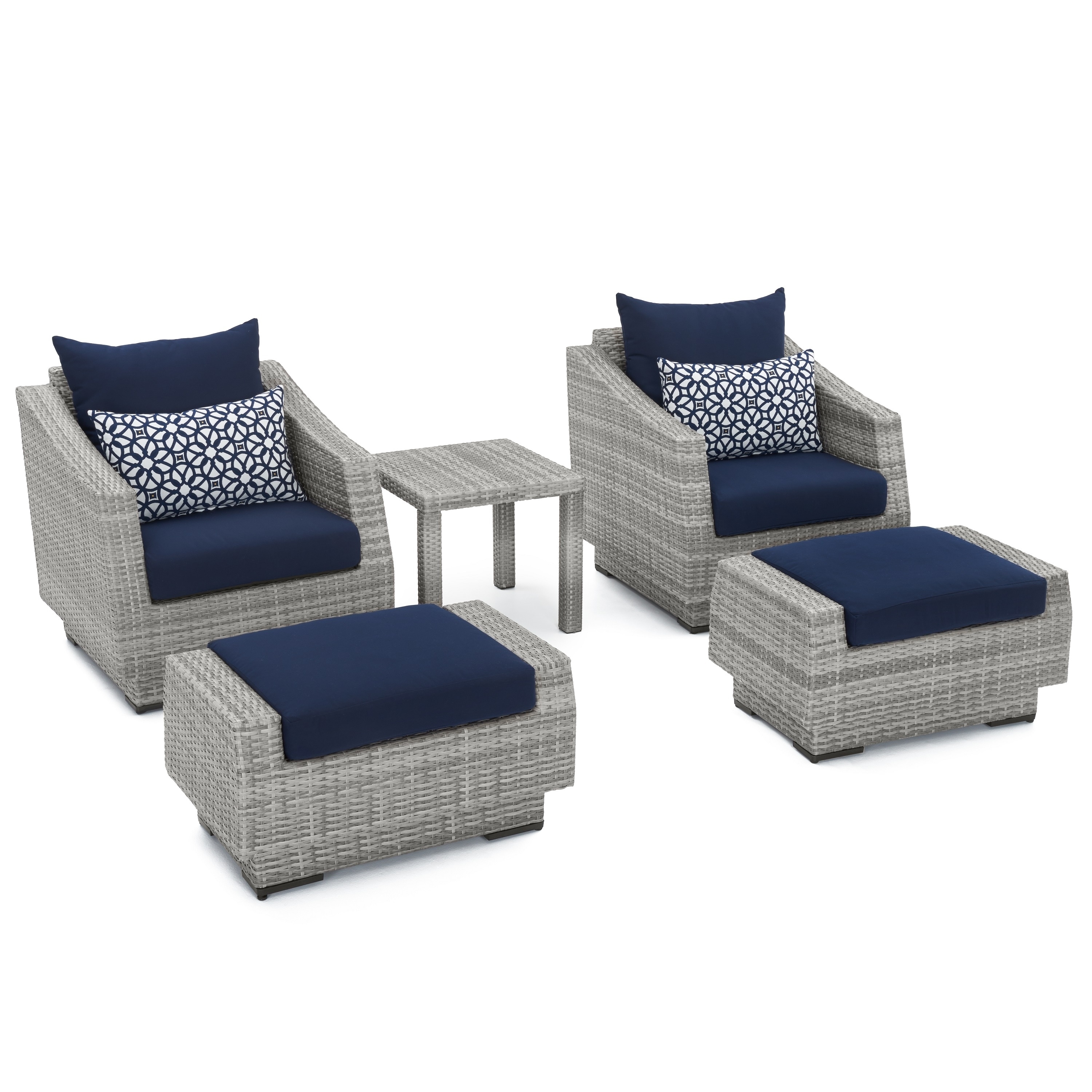 Navy Blue Accent Chair With Ottoman Galleries | Zona Decor