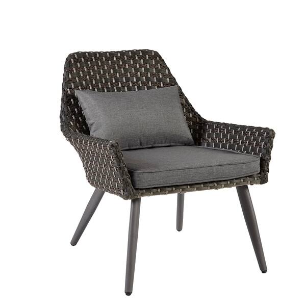 Madison Park Coulter Dark Grey Outdoor Accent Chair With Seat Cushions ...