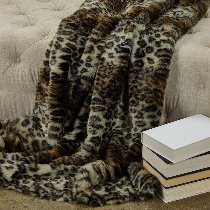 Plutus Wild Leo Faux Fur Luxury Throw - On Sale - Bed Bath & Beyond ...