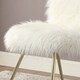 preview thumbnail 4 of 4, Furniture of America Kene Modern White Faux Fur Padded Accent Chair