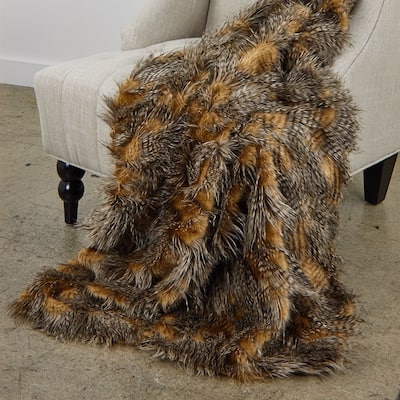 Plutus Porcupine Mocha Faux Fur Luxury Blanket