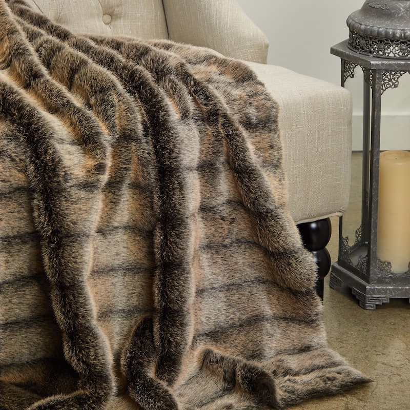 Plutus Frost Mink Dark Brown Faux Fur Luxury Blanket Bed Bath & Beyond 21126685