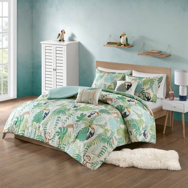 Urban Habitat Kids MP30-4836 Tropical Tangle Cotton Printed Coverlet Set Green Twin XL Twin/Twin Urban Habitat Kids MP30-4836 Tropical Tangle Cotton Printed Coverlet Set Green Twin XL Twin/Twin