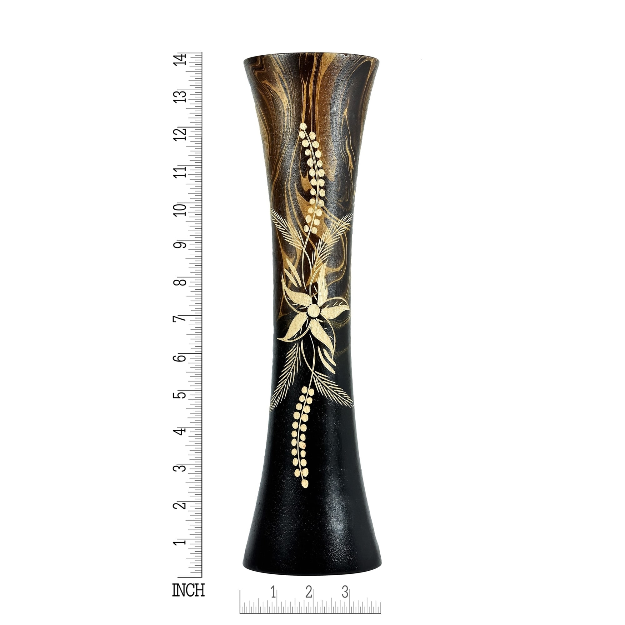 Shop Handmade Wild Flower Tall Slim Wooden Dry Vase Thailand On Sale Overstock 21128689