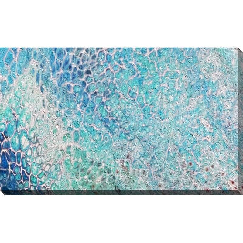 "Blue Lagoon Fluid Art I" Wrapped Canvas Wall Art