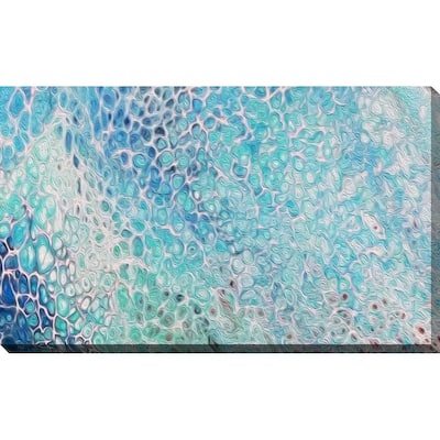 "Blue Lagoon Fluid Art I" Wrapped Canvas Wall Art