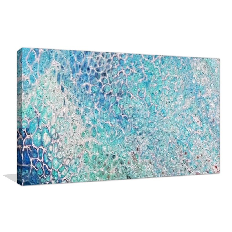 "Blue Lagoon Fluid Art I" Wrapped Canvas Wall Art