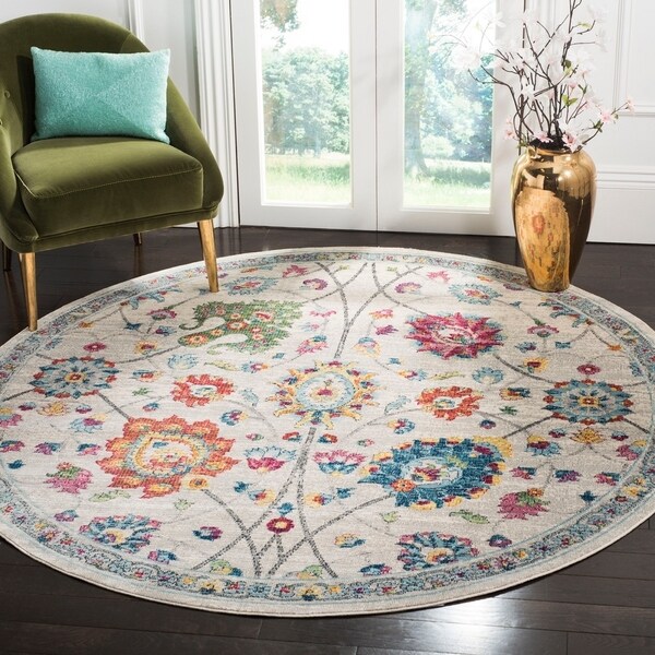 Safavieh Merlot Modern & Contemporary Cream / Multi Rug - 7' Round