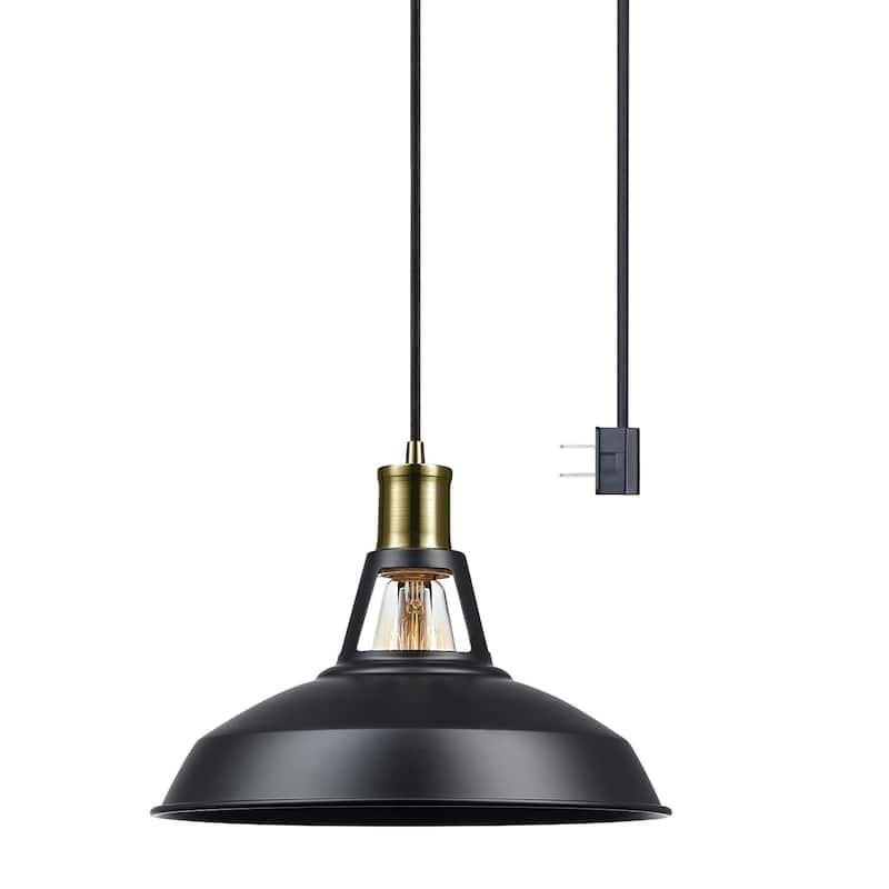 Robin 1-Light Satin Black Plug-In or Hardwire Pendant