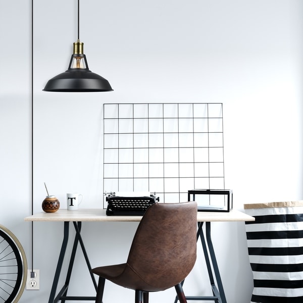 Robin 1-Light Satin Black Plug-In or Hardwire Pendant