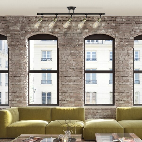 Rennes 5-Light Oil Rubbed Bronze Track Lighting, Bulbs Included. Opens flyout.