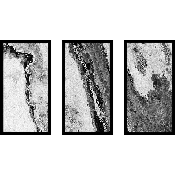 Shop Black And White Fluid Art I Framed Acrylic Wall Art Set Of