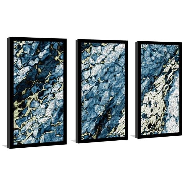 "Blue and Gold" Framed Acrylic Wall Art Set of 3 - Bed Bath & Beyond ...