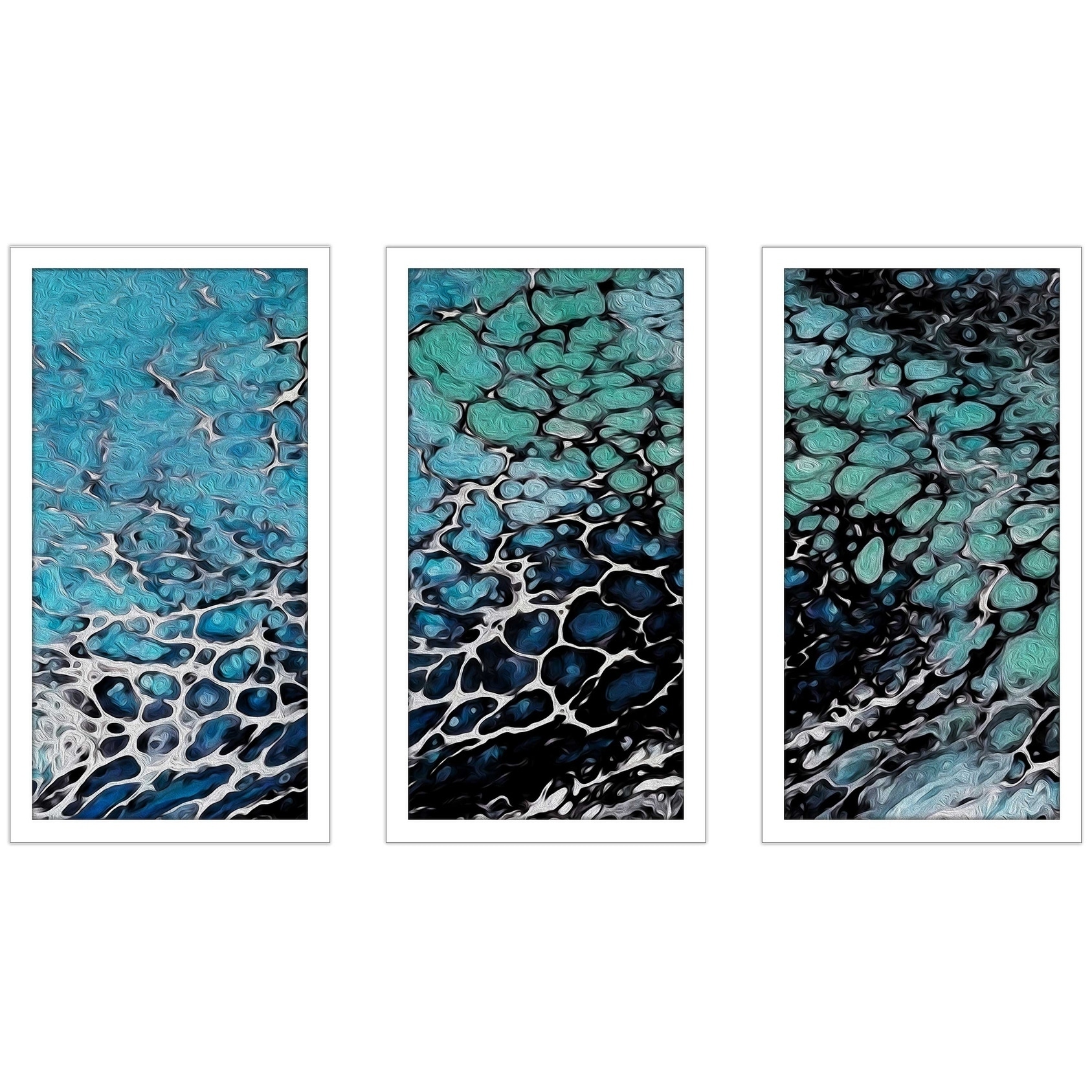 "Blue Coral II" Framed Acrylic Wall Art Set of 3 Extra Large | eBay