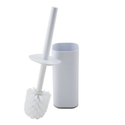 Bath Bliss Acrylic Cylinder Toilet Brush Set in White - 3.5"x 3.5"x 8.3"