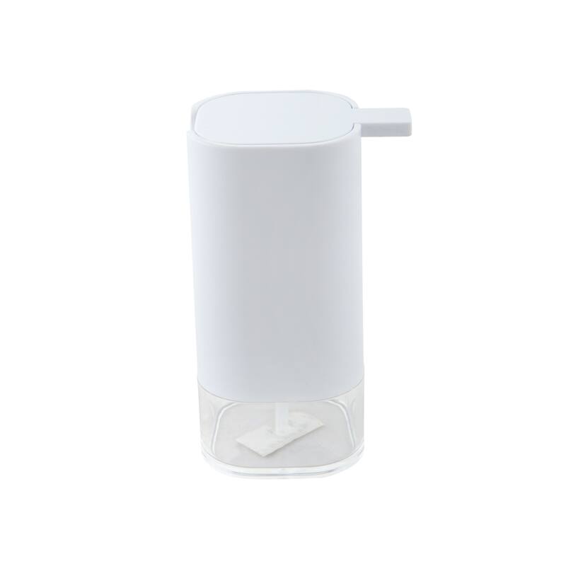 Bath Bliss Acrylic Soap Dispenser in White - 3"x 3"x 6.3"