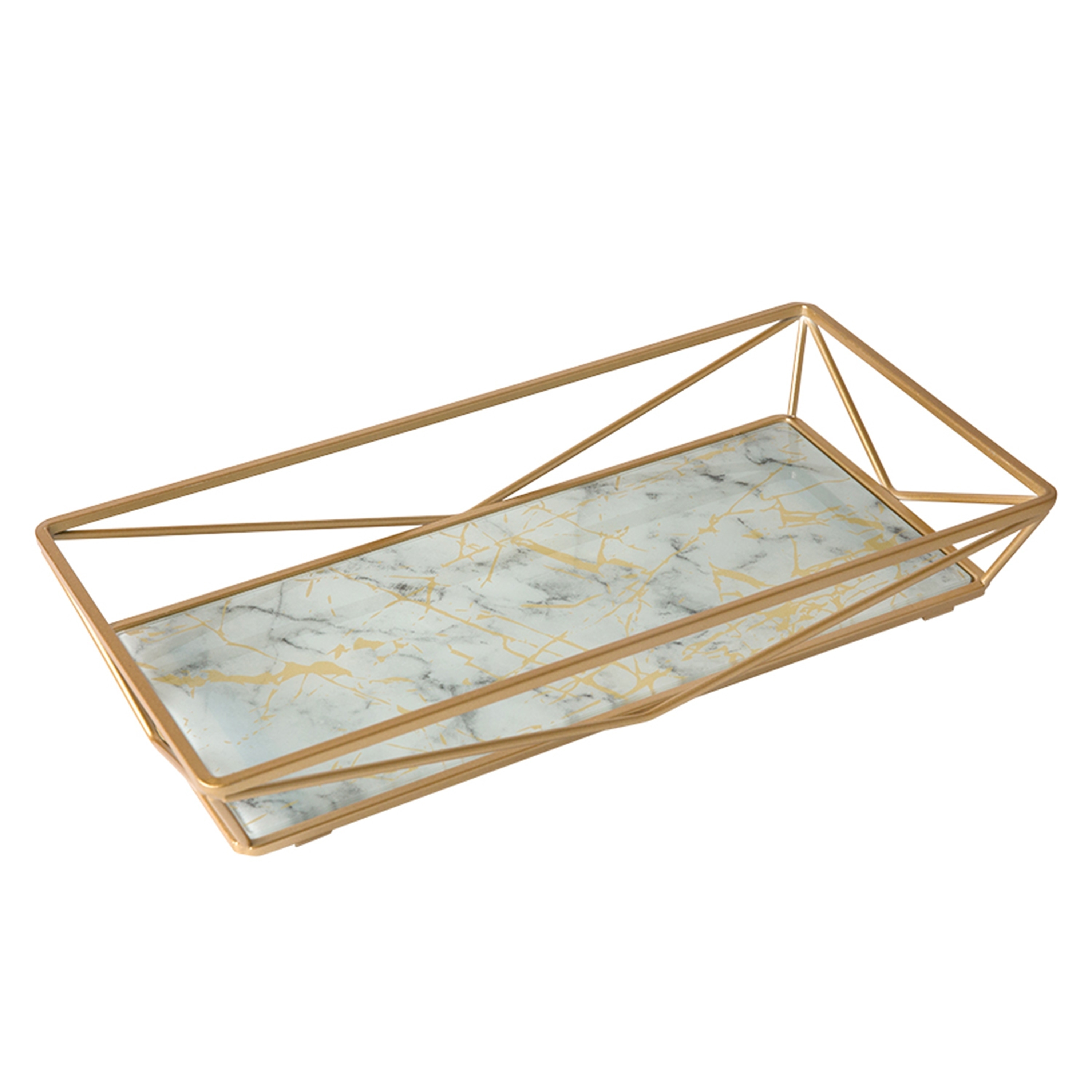 Home Details Marble Agate Design Geometric Vanity Tray In Gold Overstock 21130844