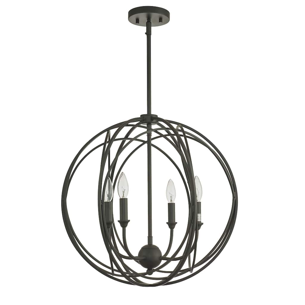 Lancelot Oil Rubbed Bronze 4-Light Globe Cage Pendant
