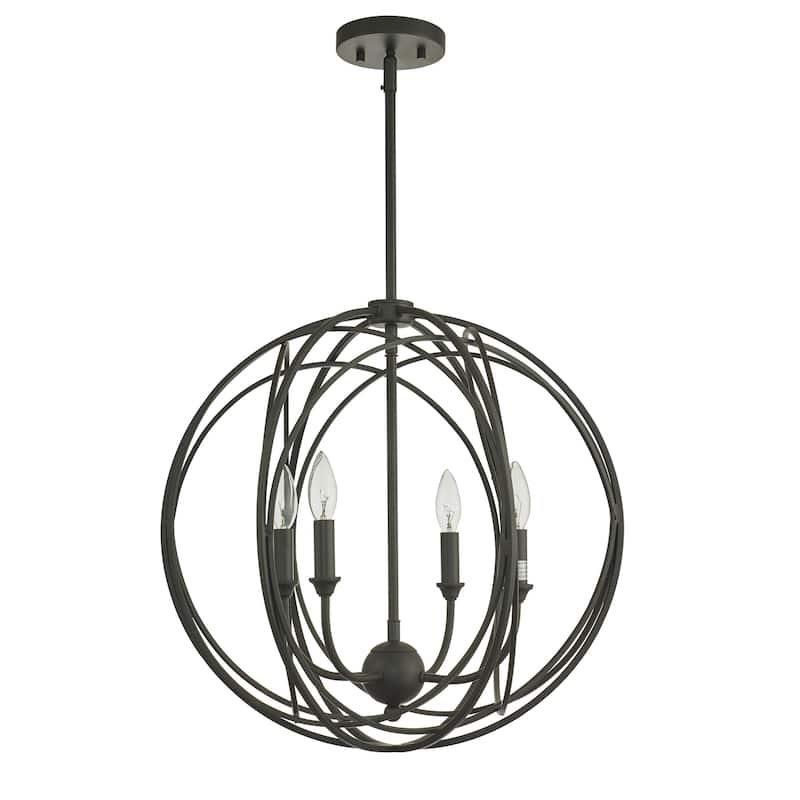 Lancelot Oil Rubbed Bronze 4-Light Globe Cage Pendant