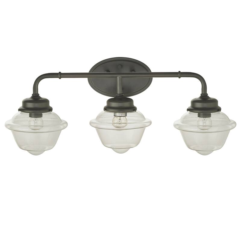 Sylvester Oil Rubbed Bronze 3-Light Wall Sconce with Glass Shade