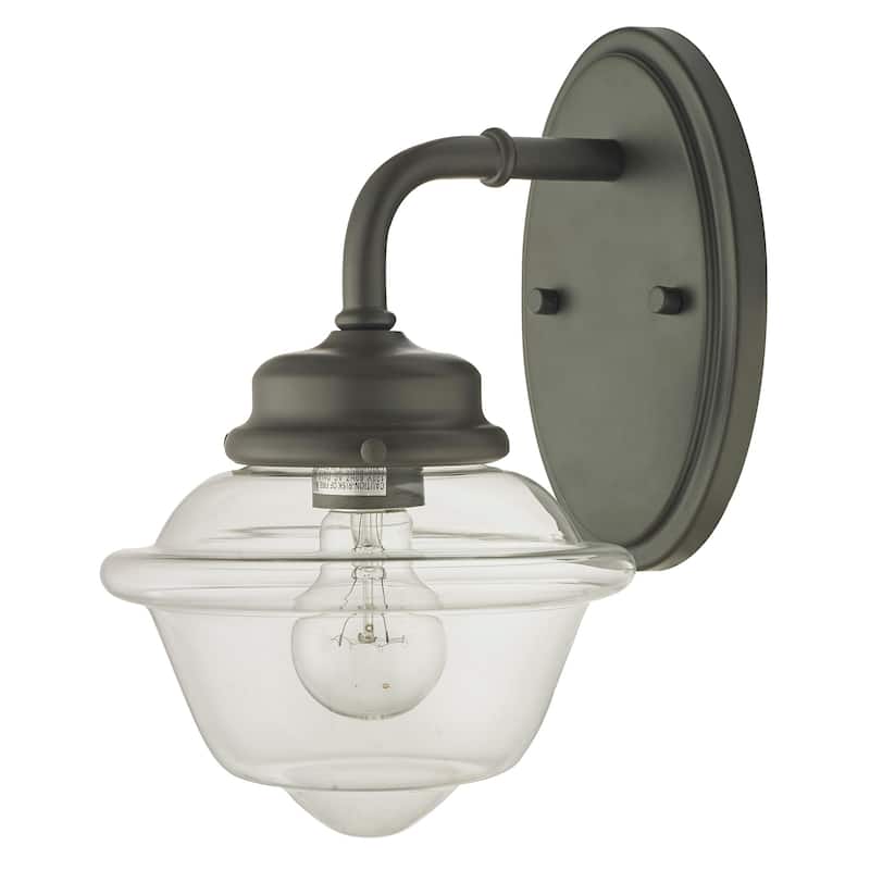Nivor Oil Rubbed Bronze 1-Light Wall Sconce with Glass Shade
